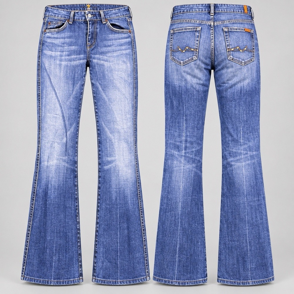 7 For All Mankind Bootcut 29/31 Medium Wash Jeans VTG   low rise